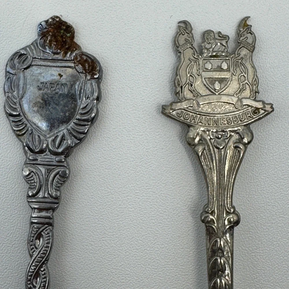 Vtg Souvenir Spoon Lot 4‎ International Japan Johannesburg Australia Cancun Jade